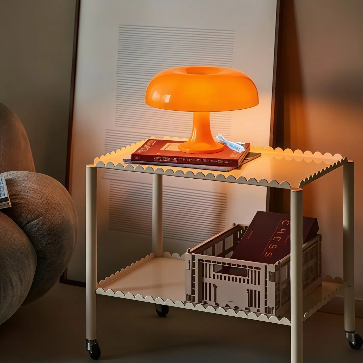 Mushroom Table Lamp, Three-Color Dimmable Desk Light, Atmosphere Night Lighting, Decorative Mood Lamp, Ambient Dimmable LED, Suitable for Bedroom and Office