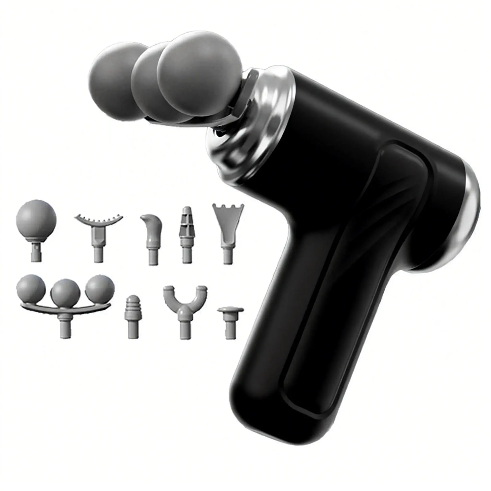 3-Head Massager with 8 Replaceable Massage Heads Portable Design Great Christmas Gift Option for Anytime Anywhere Use