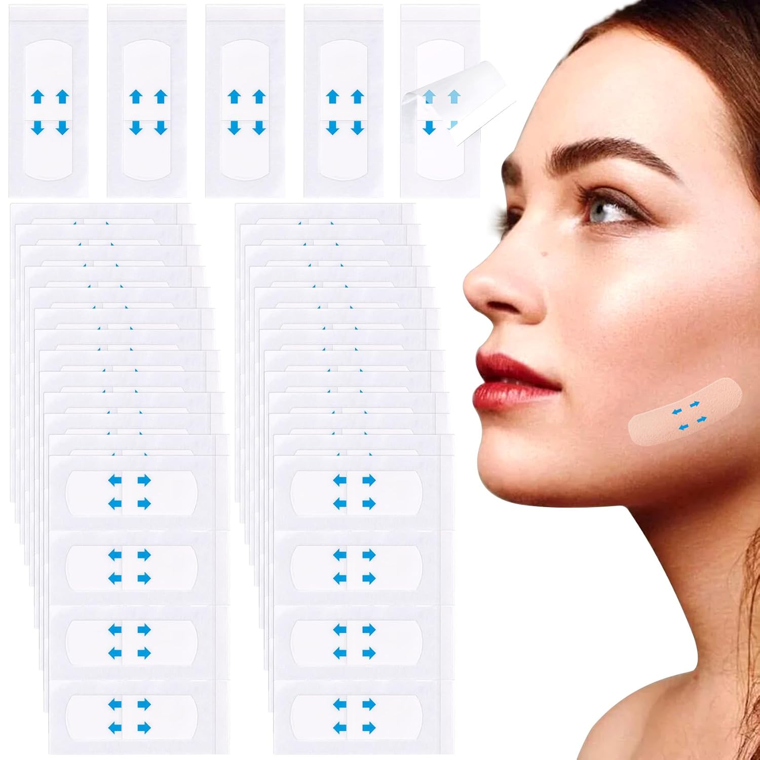 132PCS Invisible Face Improving Tapes, Quick Face Improving Tape for Makeup, Waterproof Facial Stickers, Breathable Skin Neck Tapes for Wrinkles, Double Chin, Sagging Skin 132PCS Invisible Face Improving Tapes, Quick Face Improving Tape for Makeup, Waterproof Facial Stickers, Breathable Skin Neck Tapes for Wrinkles, Double Chin, Sagging Skin