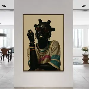 Urban Wall Art, Black Art Prints, Black Girl Wall Art, Black Woman Art, Afro Fashion Artwork, African American Art, Luxury Black Art Print P