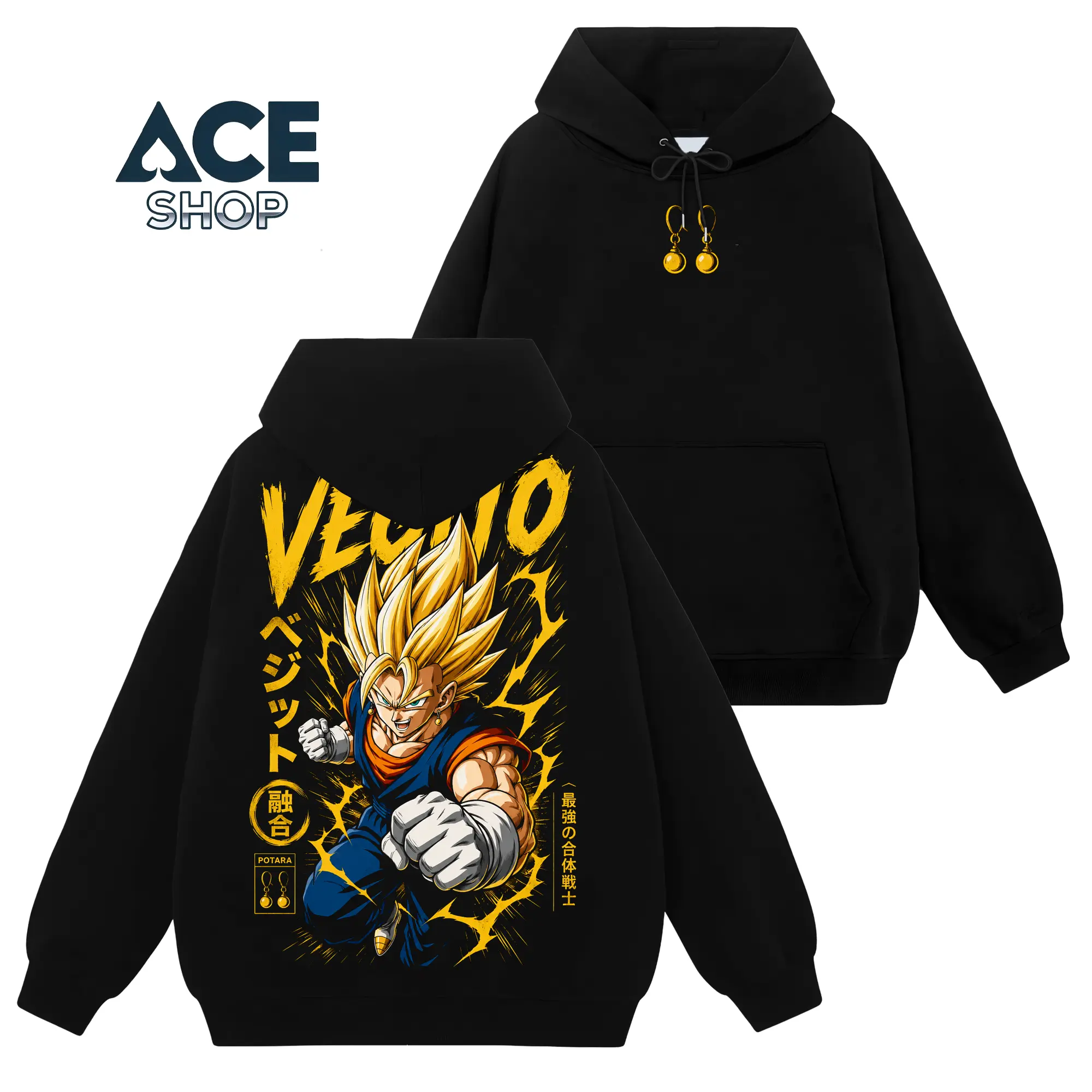 [Ace Shop] Vegito- Dragon Ball #375 Hoodie T-Shirt Sweatshirt Retro Vintage Unisex Graphic 90s Cotton, Gift For Wibu, Anime Manga Y2K Streetwear