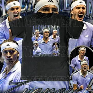 Vintage Alexander Zverev Shirt - Adult Sizes Custom Vintage Design Retro Bootleg High Quality Tee Tennis Gift