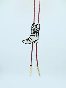Stained Glass Cowboy Boot Bolo Tie