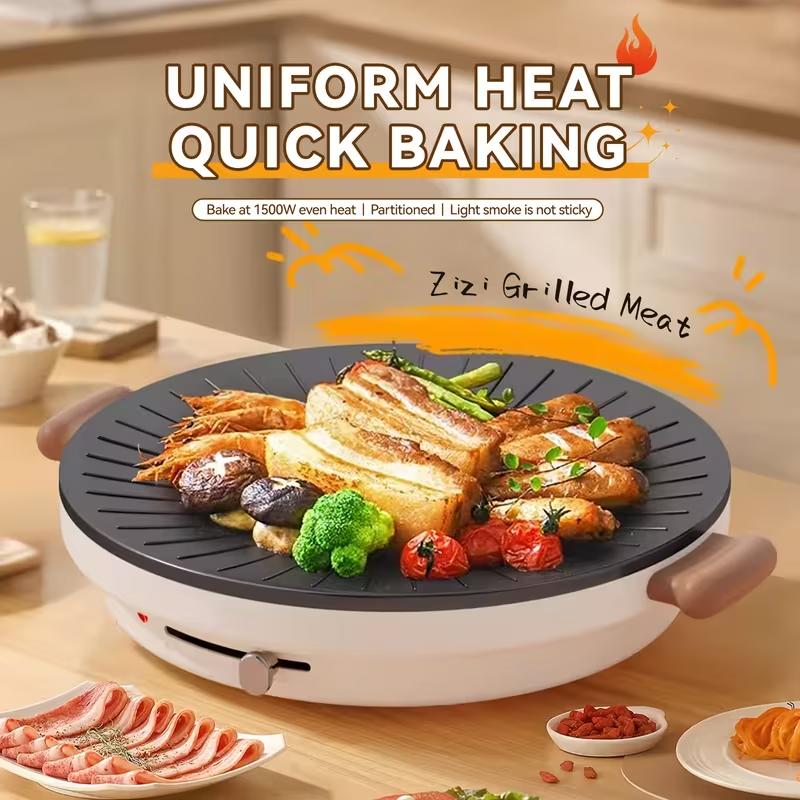 TANLOOK Smokeless Non-Stick Electric Griddle, Compact Indoor Grill & Frying Pan for Pancakes, Burgers, Steaks - Aluminum, 120V, Plug Powered