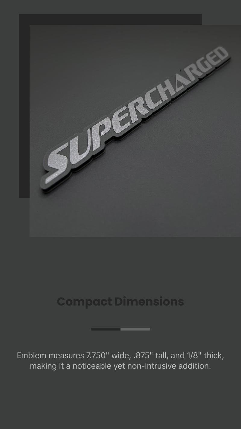 One SUPERCHARGED Emblem fits Dodge Durango Charger Challenger Trackhawk Badge