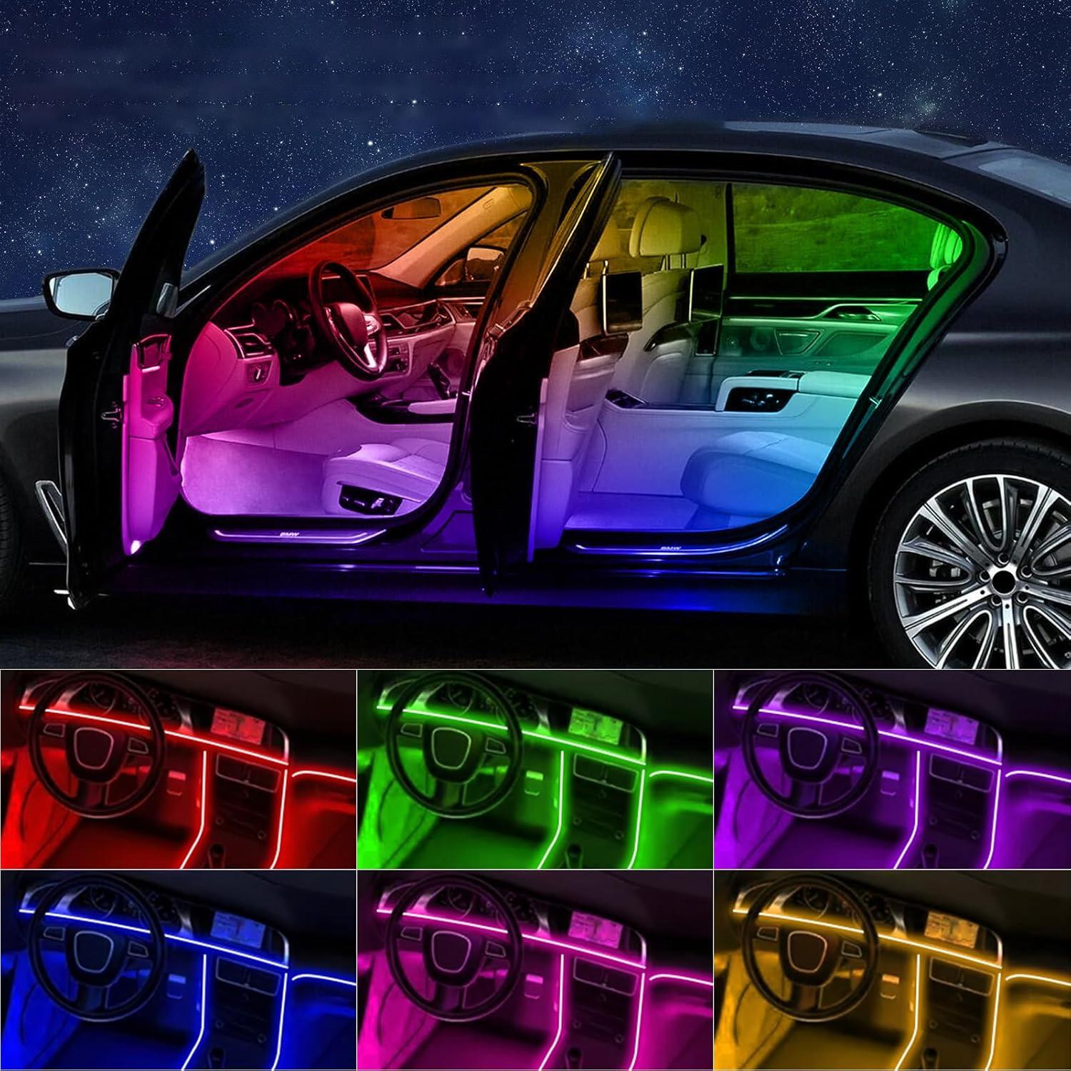 Car RGB LED Strip Lights – APP Control Music Sync Interior Lights with Remote, Various Colors DIY Ambient Lighting for Cars Trucks SUV