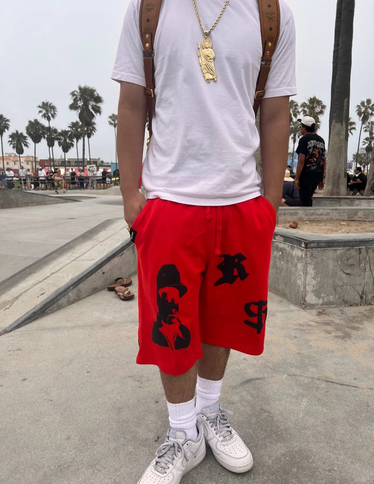 Ch4p0 Sweat Shorts - Kurupt Saints Red Shorts