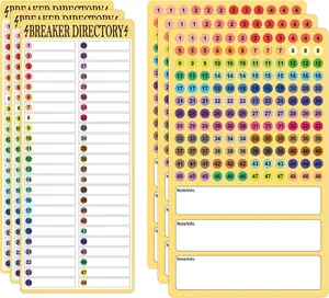 6 Sheets Breaker Panel Labels Electrical Box Sticker Numbers Breaker Panel Labels - Breaker Catalog Stickers Marker Sign for Electrical Panel House or Commercial Use