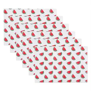 Design Imports Set of 6 Watermelon Print Outdoor Placemats