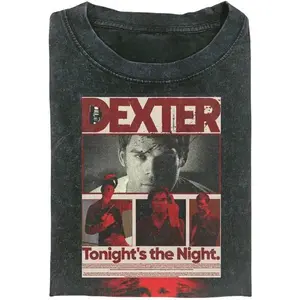 Retro Dexter Morgan T-Shirt in Bay Harbor Butcher Style – Vintage 90s Tee with Faded, Pigment-Dyed Comfort Colors Fabric, Oversized Heavyweight Unisex Shirt, Soft Cotton Relaxed Fit for Casual Streetwear, Cozy Everyday Aesthetic Gift for Him or Her