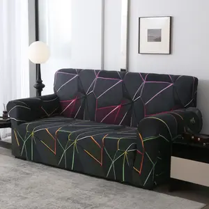 Geometric Print Stretch Sofa Cover, Soft Breathable Pet Friendly, Modern Indoor Design, Home Decor, 1/2/3/4 Seater, Elastic Sofa Slipcover, Couch Covers, Sofa Covers Washable