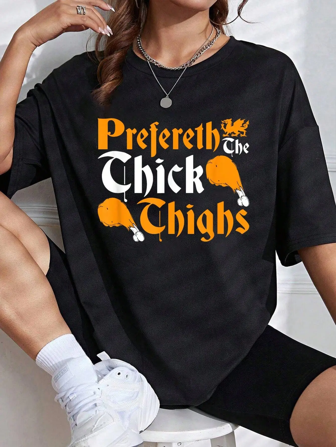 Women's 100% Cotton Renaissance Festival Medieval Turkey Leg Quote Graphic T-Shirt - Colorful, Comfortable, Lightweight Casual Short Sleeve Crew Neck Ren Faire Top
