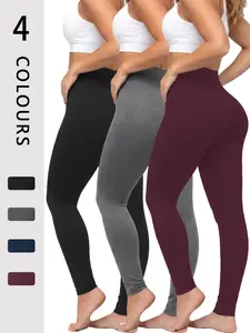 Women's High Waist Tummy Control Leggings, 3 Pack Super Soft No-See-Through Workout Yoga Running Pants, Stretch Pants, Ideal for Daily Wear & Active Lifestyle