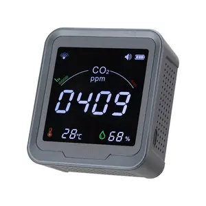Carbon Dioxide Monitor, CO2 Controller with Temperature and Humidity NDIR Sensor, CO2 Sensor for Outdoors, Home, Office, Car, Wall-Mounted Use