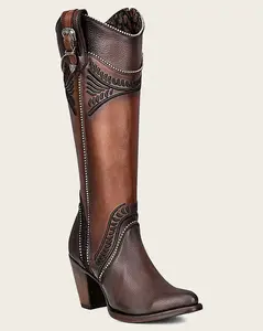 CUADRA WOMEN'S DAMASCO EMBROIDERED HONEY LEATHER BOOT