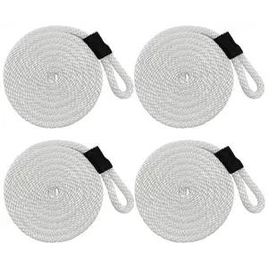 ISURE MARINE 4Pcs Boat Fender Lines Boat Double Braided Nylon Fender Rope 6.5' x 3/8"