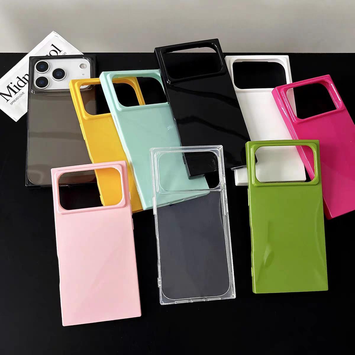 Candy Color Square Magnetic iPhone Case, Glossy Smooth MagSafe Compatible Cover, Shockproof Aesthetic Protective Phone Case for iPhone 12-17 Series Perfect Gift for Her/Him