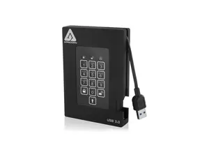 Apricorn Aegis Padlock Fortress 2 Tb Portable Hard Drive - 2.5" External - Black
