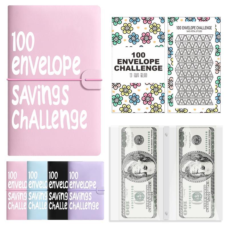 100 Envelope Saving Challenged Binder, Budget Binder, Saving Challenge Book, Saving Challenge Notebook, Money Organizer, Budget Planner Book for Budgeting,Birthday Gifts Income Tracker
