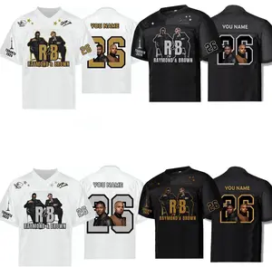 Breezy Brown and U Raymon and Brown R&B Tour Football Football Jersey, Cotton Top Menswear Womenswear.