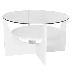 Dreamzon U Shaped Contemporary Coffee Table in White by LumiSource