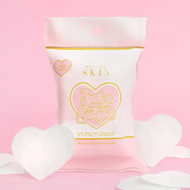 P.Louise Heart Micellar Water Pads, Gentle Facial Makeup Remover Water Cotton Pads for Cleansing