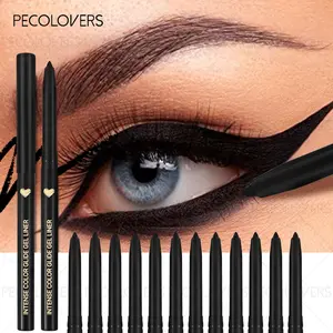 12PCS/Set  Long-Lasting and Waterproof Black Eyeliner Pencils, Sweatproof, Eye Makeup, Smooth Application, Daily Makeup Must-Have