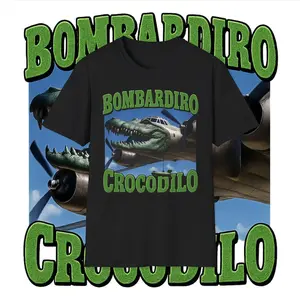 Bombardino Crocodilo Bootleg T-Shirt – Funny Meme Tee | Viral TikTok Shirt | Brainrot Core | Y2K Streetwear Aesthetic