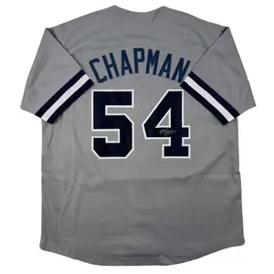 Autographed Aroldis Chapman #54 New York Baseball Jersey Unisex, Classic Throwback Design, Perfect Gift for Baseball Fans