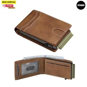 Card Wallet For Men Slim: Smart Wallet - Rfid Minimalist Front Pocket with ID Window Pop Up Wallet Gift For Male