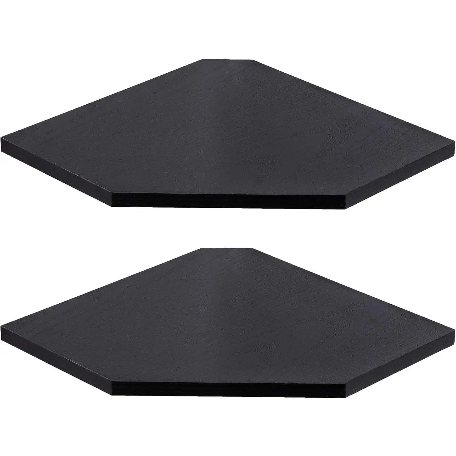 Corner Shelf Wall Mount, Floating Corner Shelves Set of 2, Wall Shelf Organizer, Rustic Wood Storage Display Shelves for Living Room Bedroom Bathroom Kitchen, Classic Black
