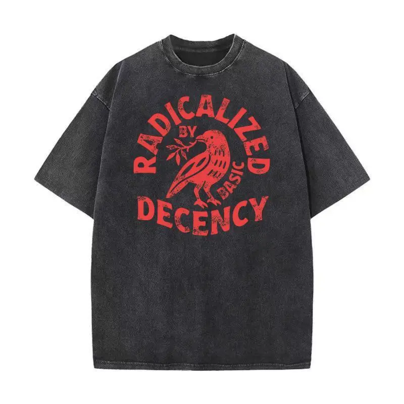 Radicalized by Basic Decency Graphic Tee, Unisex T Shirts, Feminist Shirt, Social Justice Tee, Heavyweight Cotton Tee, Trending Clothes, Streetwear Tees, Activist Graphic Shirt, Equality Statement Tee, Short Sleeve Crew Neck Top