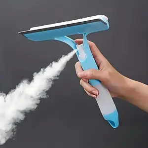 1 Pack Household 3-in-1 Glass Squeegee Watering Can Cleaning Tool with Double-Sided Brush & Scraper for Windows, Mirrors & Glass Surfaces