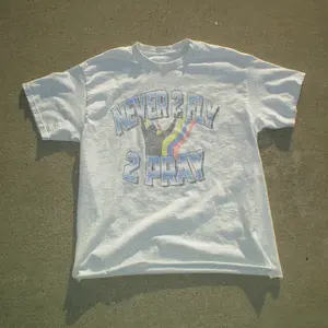 "NEVER 2 FLY 2 PRAY" VINTAGE UNISEX TEE 100% COTTON PRINTED IN AMERICA