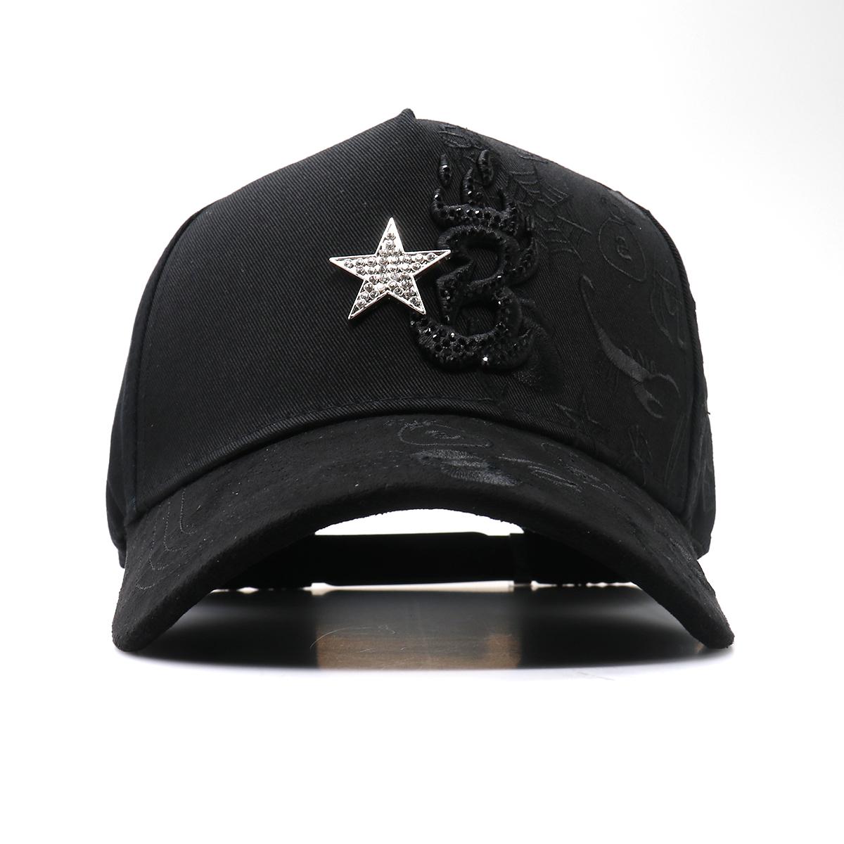 Street Fashion Hip Hop Snapback Hat, Rhinestone Embroidered Gothic Baseball Cap, Adjustable Y2K Streetwear for Men