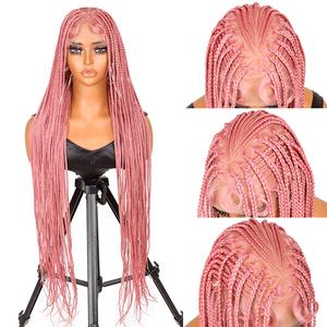 SuperNova #Pink 36” Special Top Full Lace Box Braided Wig, Premium Handmade, Lightweight Synthetic Fiber, Natural Look, Comfortable Fit, Long-Lasting, Daily & Special Occasion Wear #SummerVibes