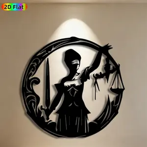1pc Lady Justice Metal Wall Art,Lady Justice Statue Mural, Ideal Gift for New Year, Christmas, Law Enthusiasts, Rust-Resistant Metal Wall Decor Wall Sculptures, Perfect for Office Wall & Garden Fence, Legal Decor Enthusiasts