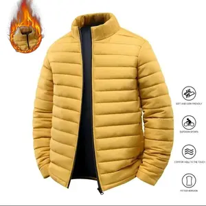 Best selling hooded cotton padded jackets for bothmen and women, winter stand up collar windproof,fleece and thickened cotton padded jackets forcouples, thickened high quality cotton paddedjackets Men's Cashmere Lined Warm JacketMenswear Coats