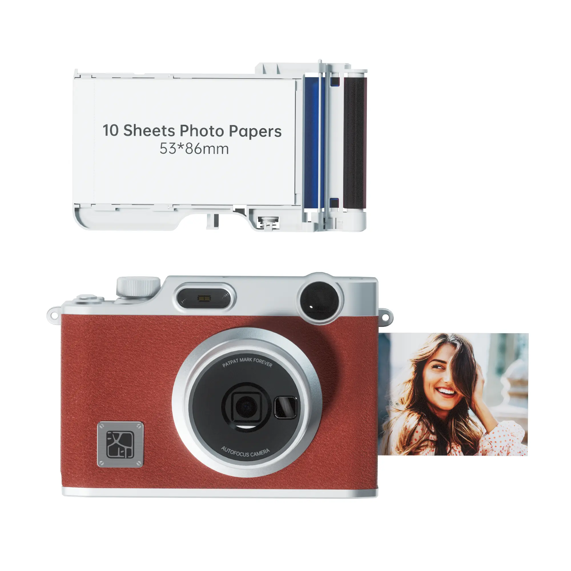 Hanin Z3 2-in-1 Instant Camera & Mini Photo Printer - 2x3" Sticky Prints, 10 Sheets Paper, AR Video Function, Portable Pocket Device, Cells Compatible, for Travel & Scrapbook, Creative Photography Gift