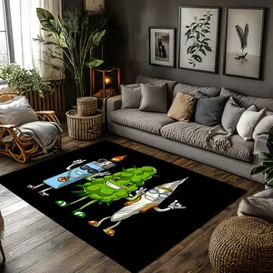 Cartoon Weed Joint Lighter Crystal Velvet Area Rug Non‑Slip Funny Modern Living Room Rug#CartoonWeedRug #FunnyHomeDecor #WeedJointLighterRug #StonerMemeCarpet #CrystalVelvetRug