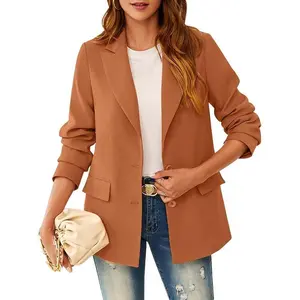 Imily Bela Women's Casual Blazers Long Sleeve Lapel Button Open Front Work Office Blazer Jackets Suit