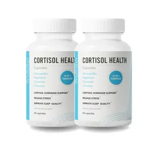 Cortisol Supplement 10-in-1 [Pack of 2] Cortisol Reducer Detox Manager for Women & Men - Magnesium, Ashwagandha, Rhodiola, Chamomile, L-Theanine, Vitamin C & D3 Healthcare Dietary Fitness. Como bajar el cortisol para mujer Natural Edible Muscle Bathroom