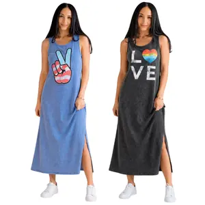 2 Tank Dress Combo- Acid Wash