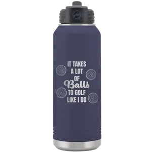 Personalized Lots of Balls 32 oz Water Bottle - Navy