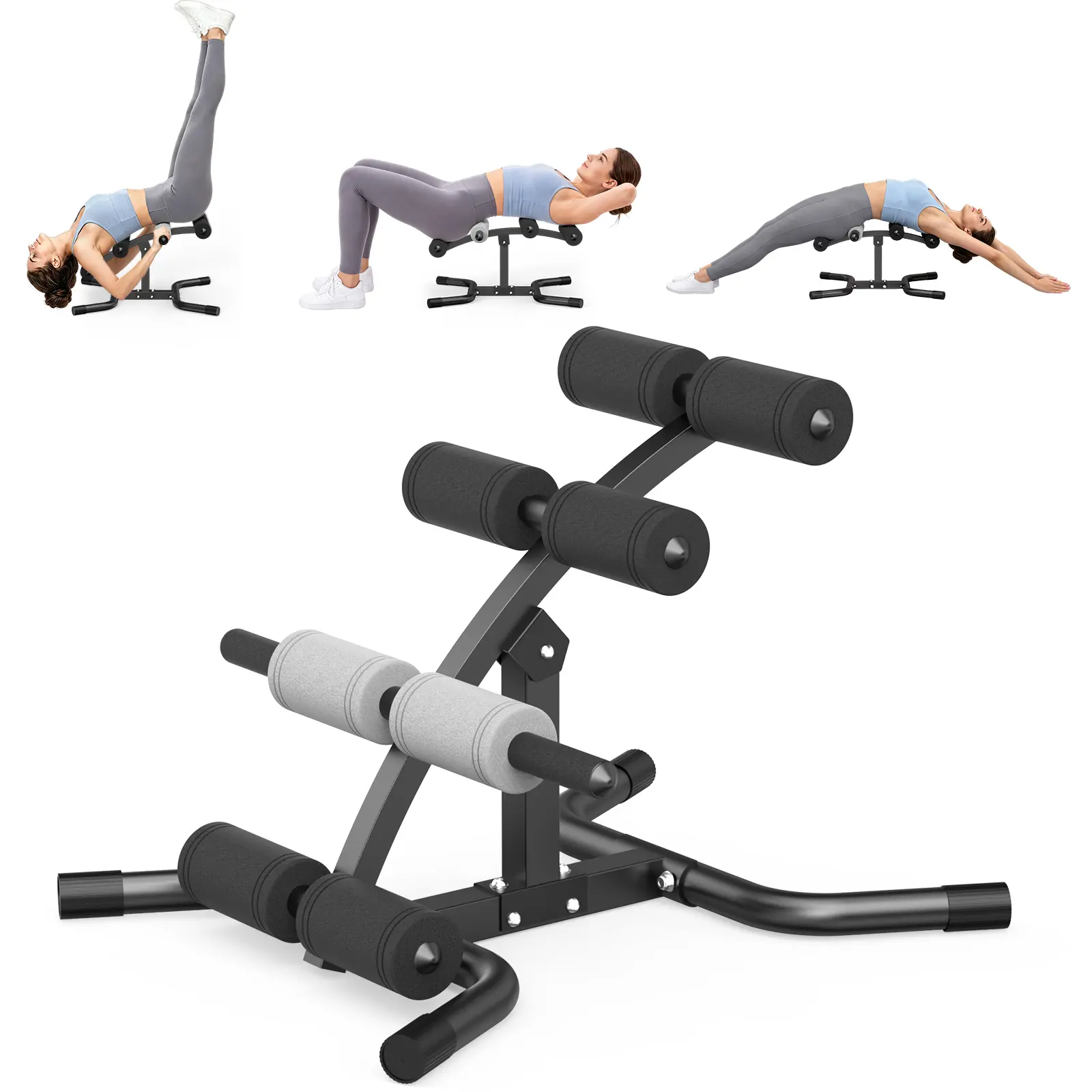 RELIFE Mini Foldable Inversion Table with Massage Foam Rollers Compact Foldable Mini Inversion Table Equipped with 8 Massage Rollers, Household Full-Body Stretching Workout Machine tiktokshopbacktoschool