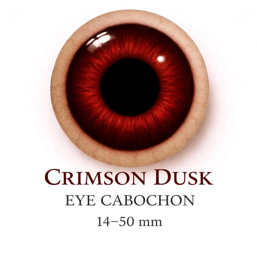 Crimson Dusk Eye -  glass cabochon 14-50 mm