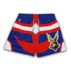 All Might Theme Shorts Sport Knee Pants with Pockets Athletic Sweat Walking Summer Shorts