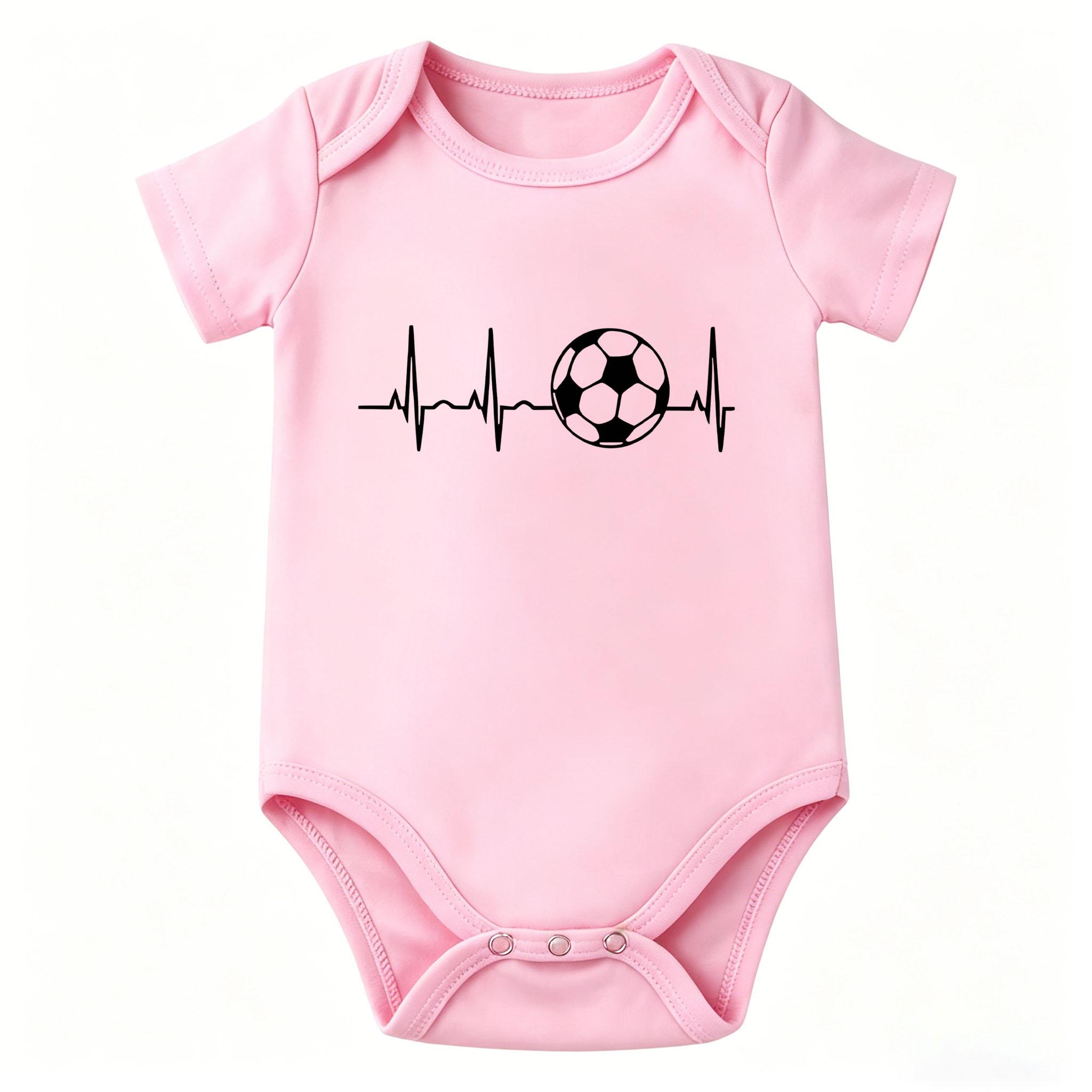 Soccer Heartbeat Baby Onesie | Football ECG Graphic Romper | Soft Cotton Sports-Themed Newborn Outfit for Baby Boys