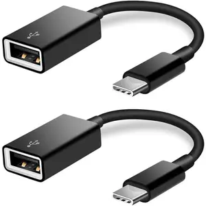 USB C to USB Adapter [2 Pack],Type-C OTG  Type C Male to USB A Female Usb to Usbc-c Adapter Compatible with Macbook Pro/Air iPad Pro 2022 2021 2020, Galaxy S23 S22 Ultra Note 10 S9 S8 (Black)