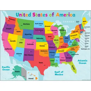 Colored Map of the United States Chart